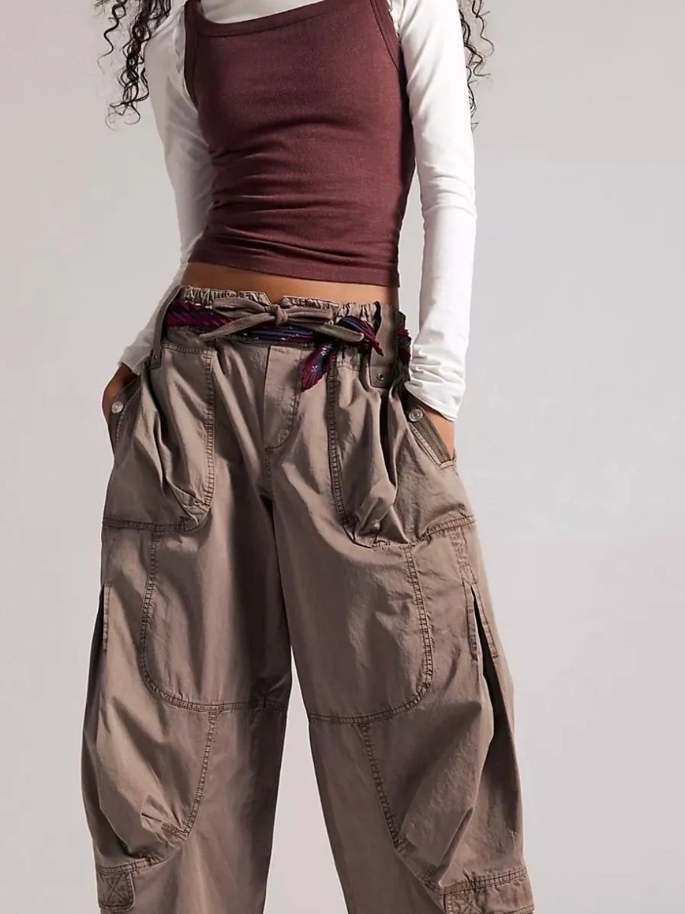 NWT We The Free Onset Pull On Cargo Pants Dusted Cocoa Xs